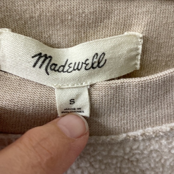 Madewell fleece sweatshirt size small neutral alabaster colour - Picture 3 of 8